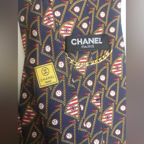 CHANEL Elegant Silk Sail & Sun Tie Twilly - Picture 6 of 10